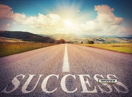 44612269 road that says success in the asphalt